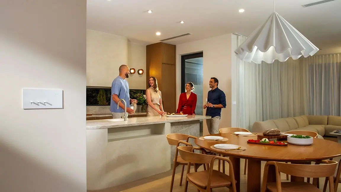 Gathering in the kitchen bar