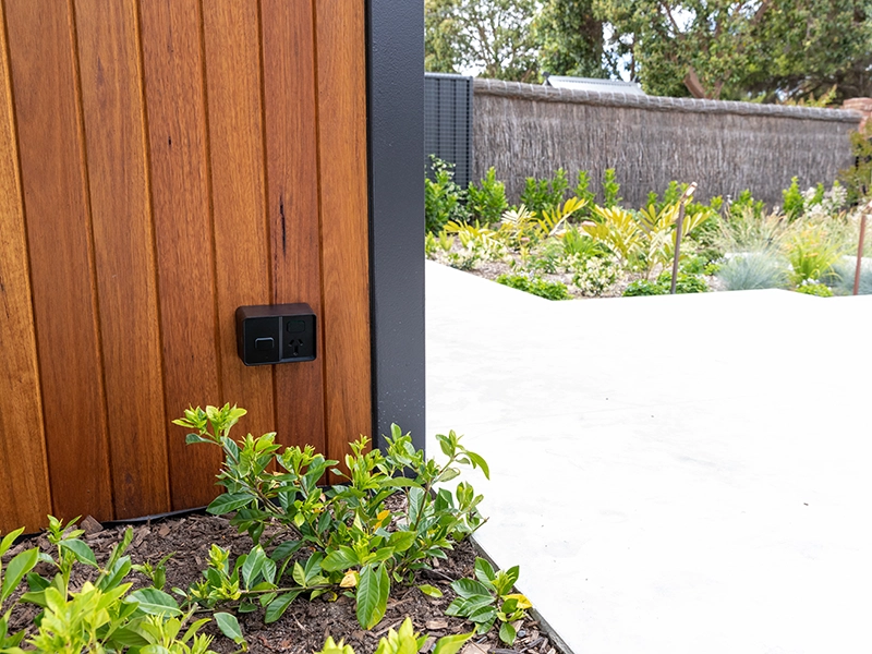 A wall socket in the garden