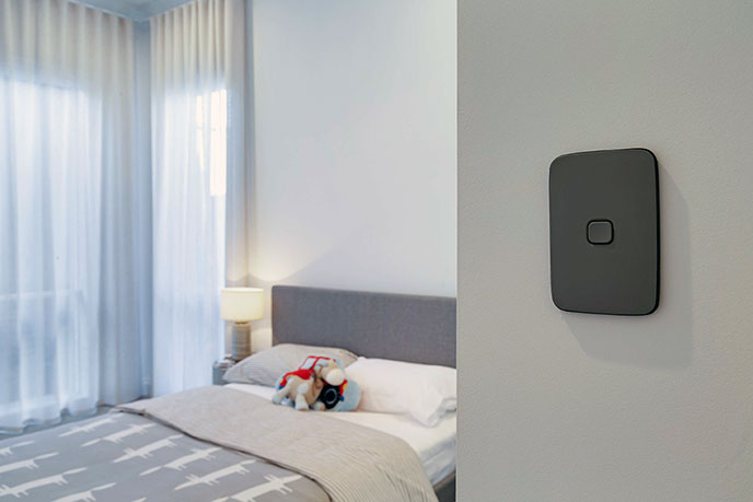 PDL Iconic Essence Ash Grey light switch.