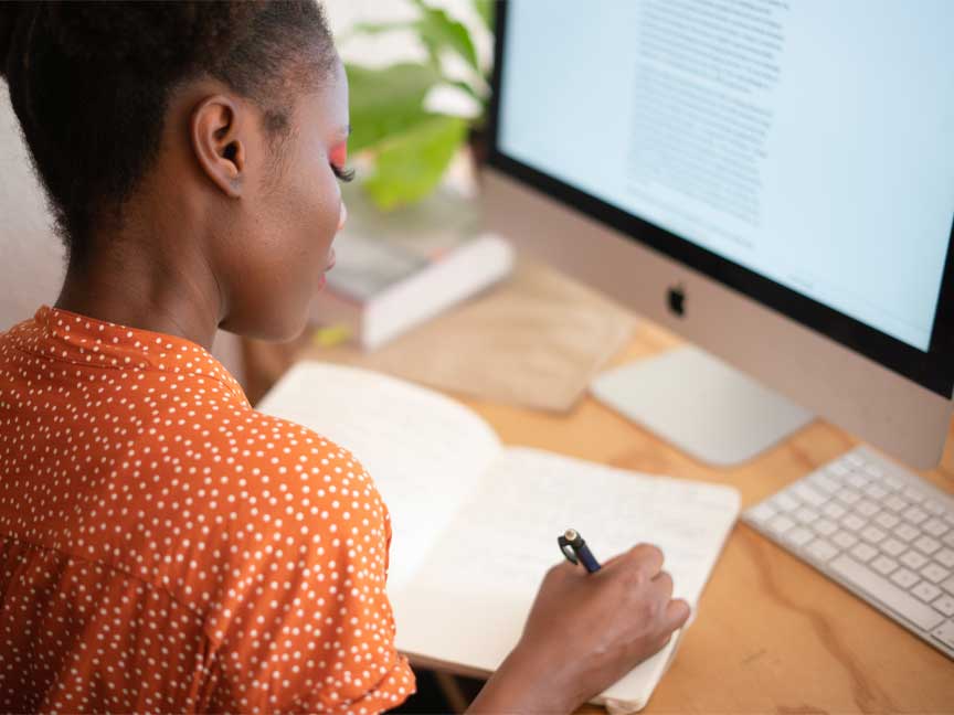 woman working from home