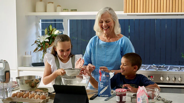 A family baking pastries in the kitchen