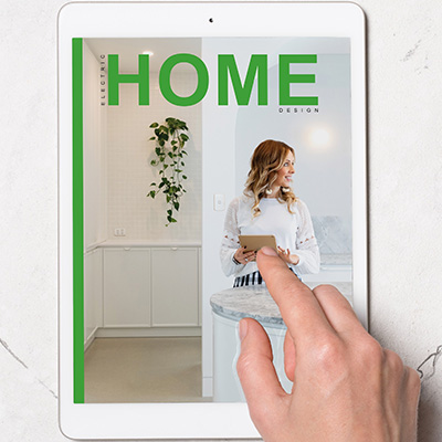 Electric home design magazine on tablet