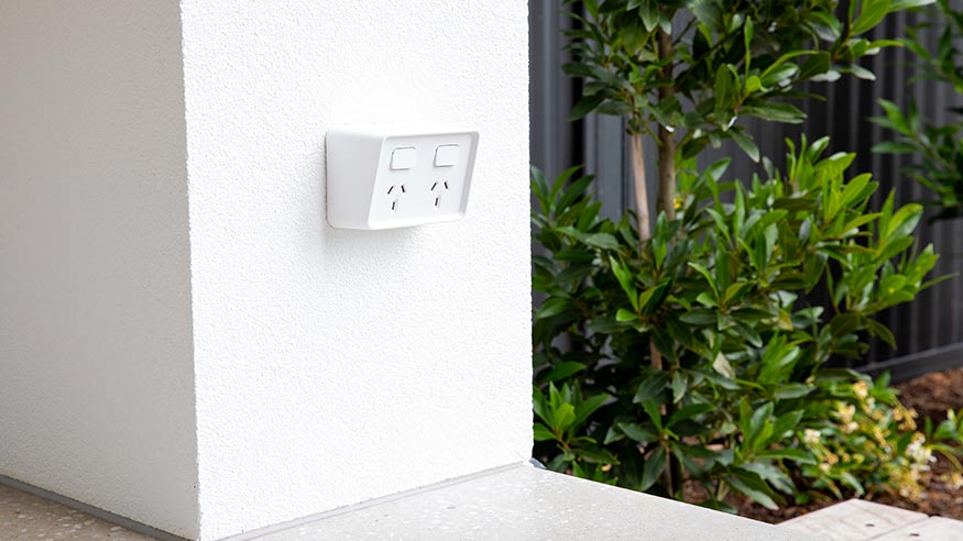 PDL Iconic outdoor switch placed outside of the house