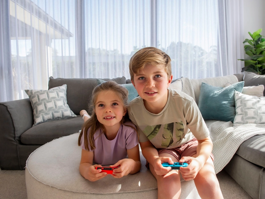 Children playing console